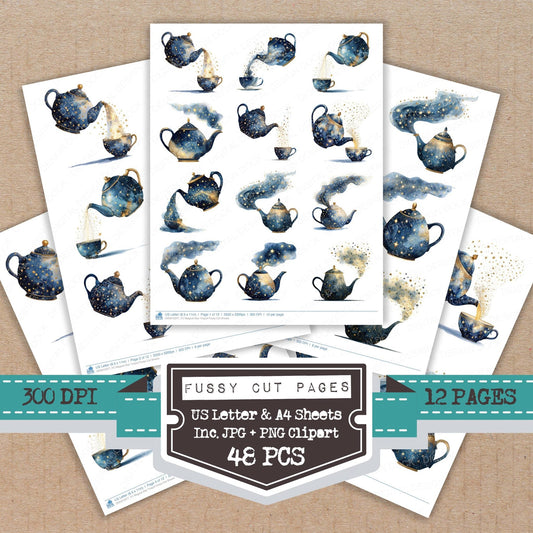 DDD010377_FC Magical Star Teapot Fussy Cut Sheets