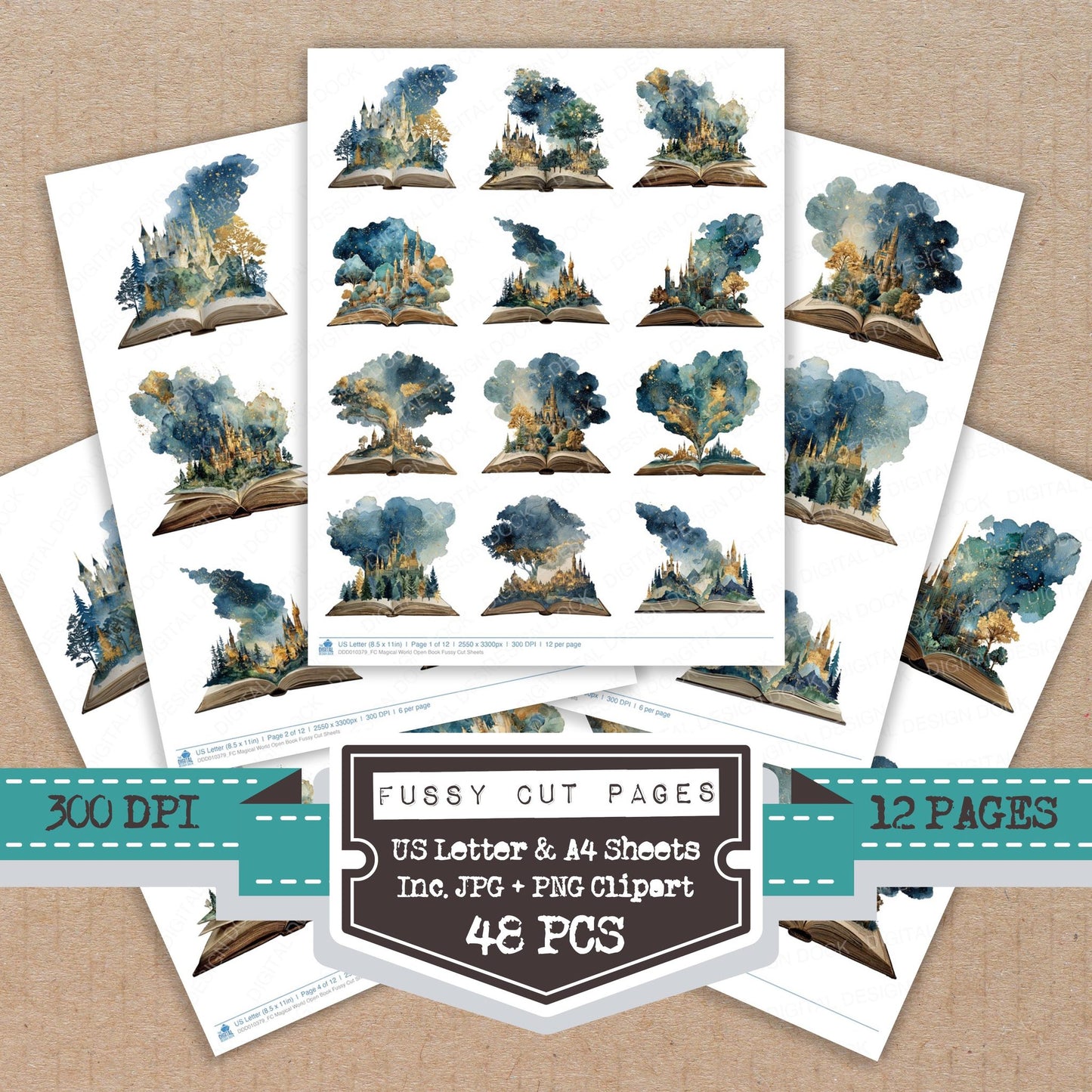 Magical World Open Book Fussy Cut Sheets (DDD010379)