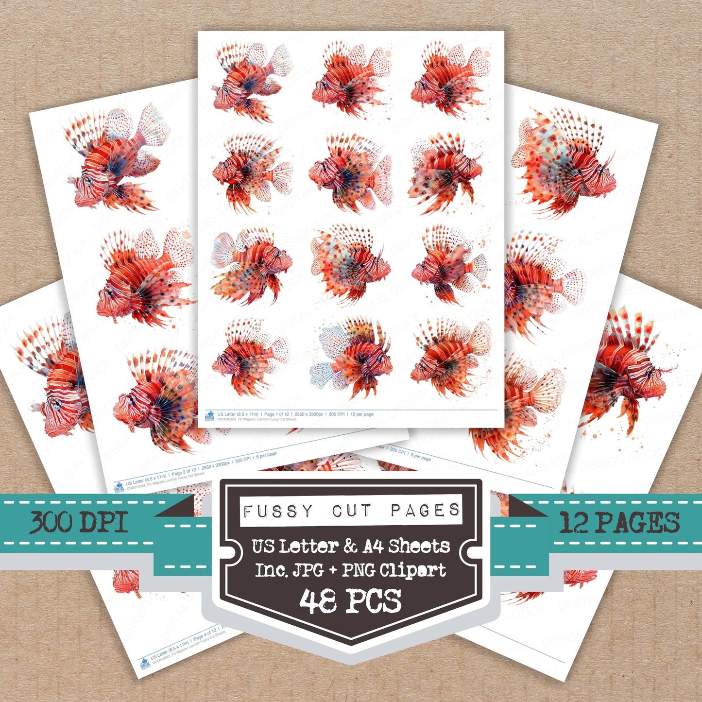 DDD010383_FC Majestic Lionfish Fussy Cut Sheets