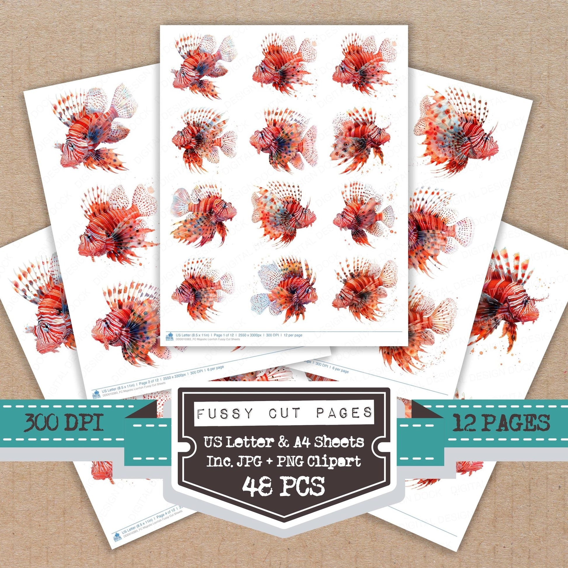 DDD010383_FC Majestic Lionfish Fussy Cut Sheets