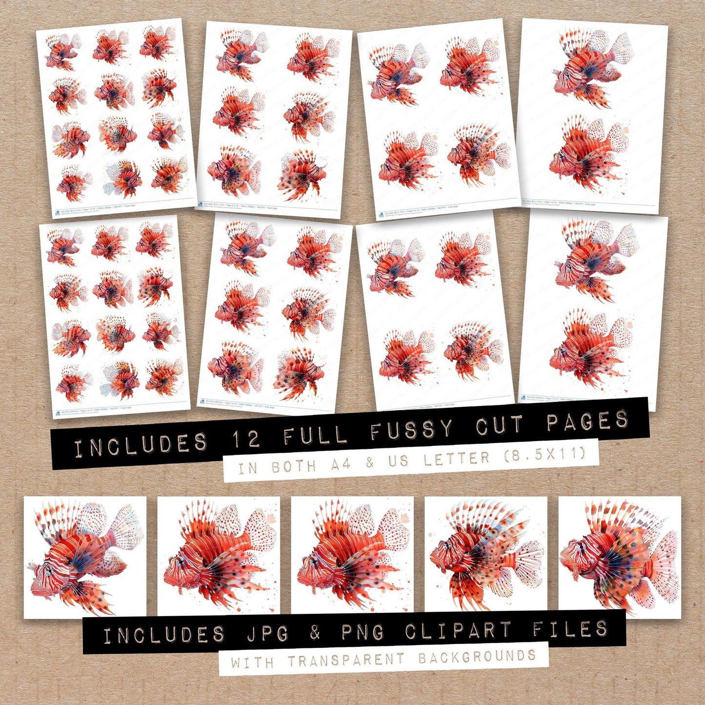 DDD010383_FC Majestic Lionfish Fussy Cut Sheets