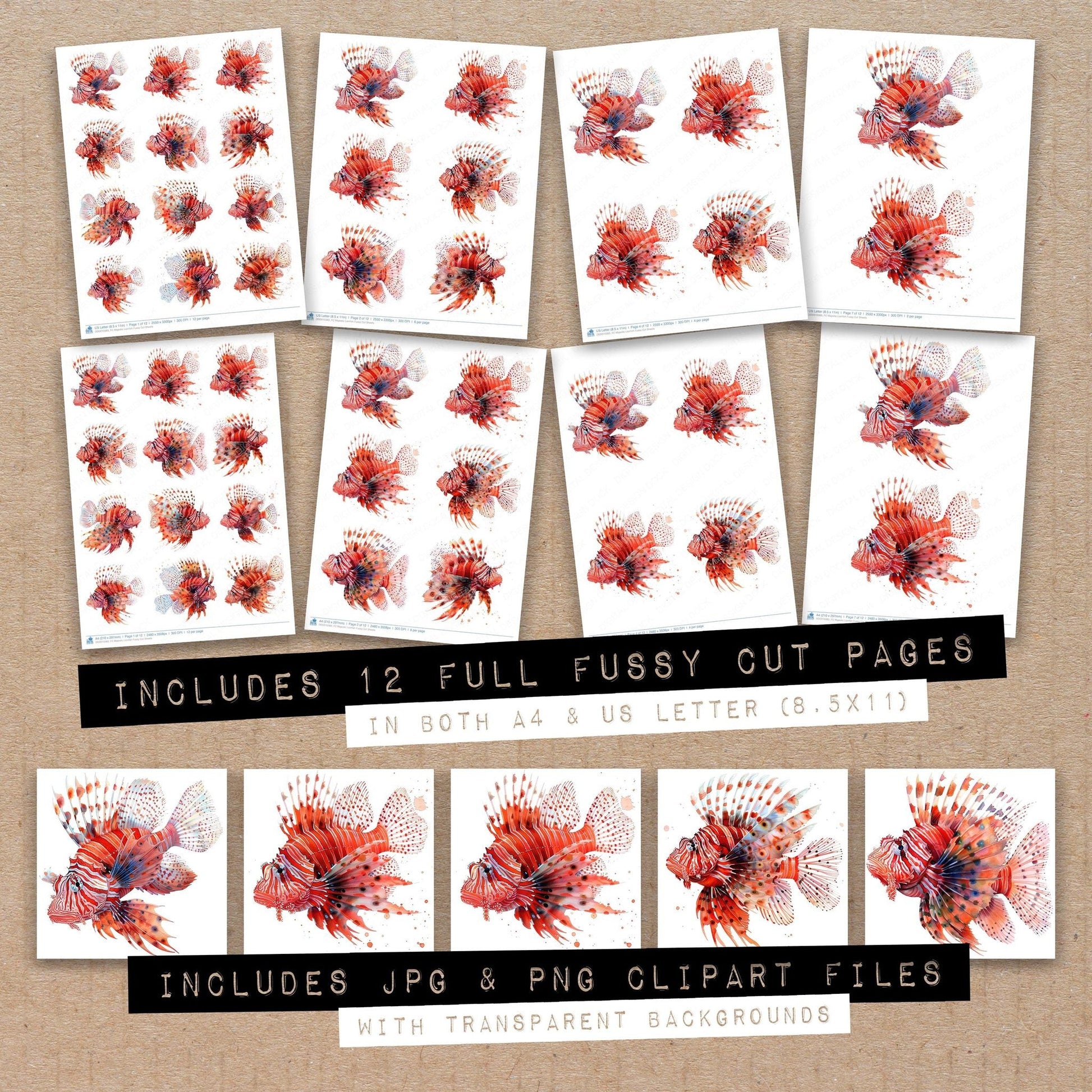 DDD010383_FC Majestic Lionfish Fussy Cut Sheets