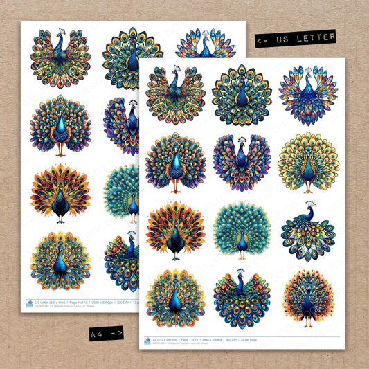 DDD010384_FC Majestic Peacock Fussy Cut Sheets