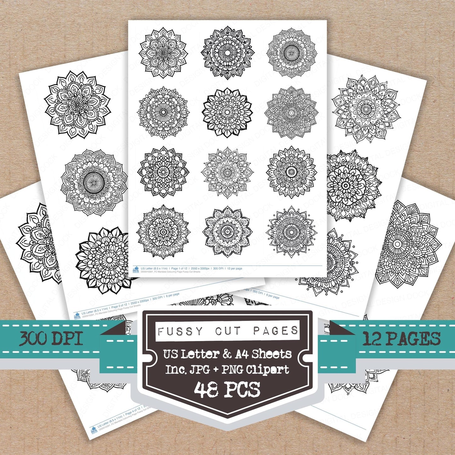 DDD010391_FC Mandala Colouring Page Fussy Cut Sheets
