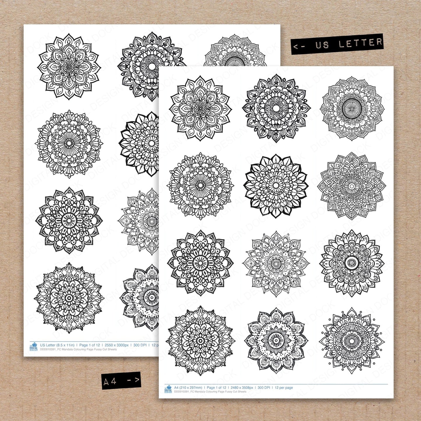 DDD010391_FC Mandala Colouring Page Fussy Cut Sheets