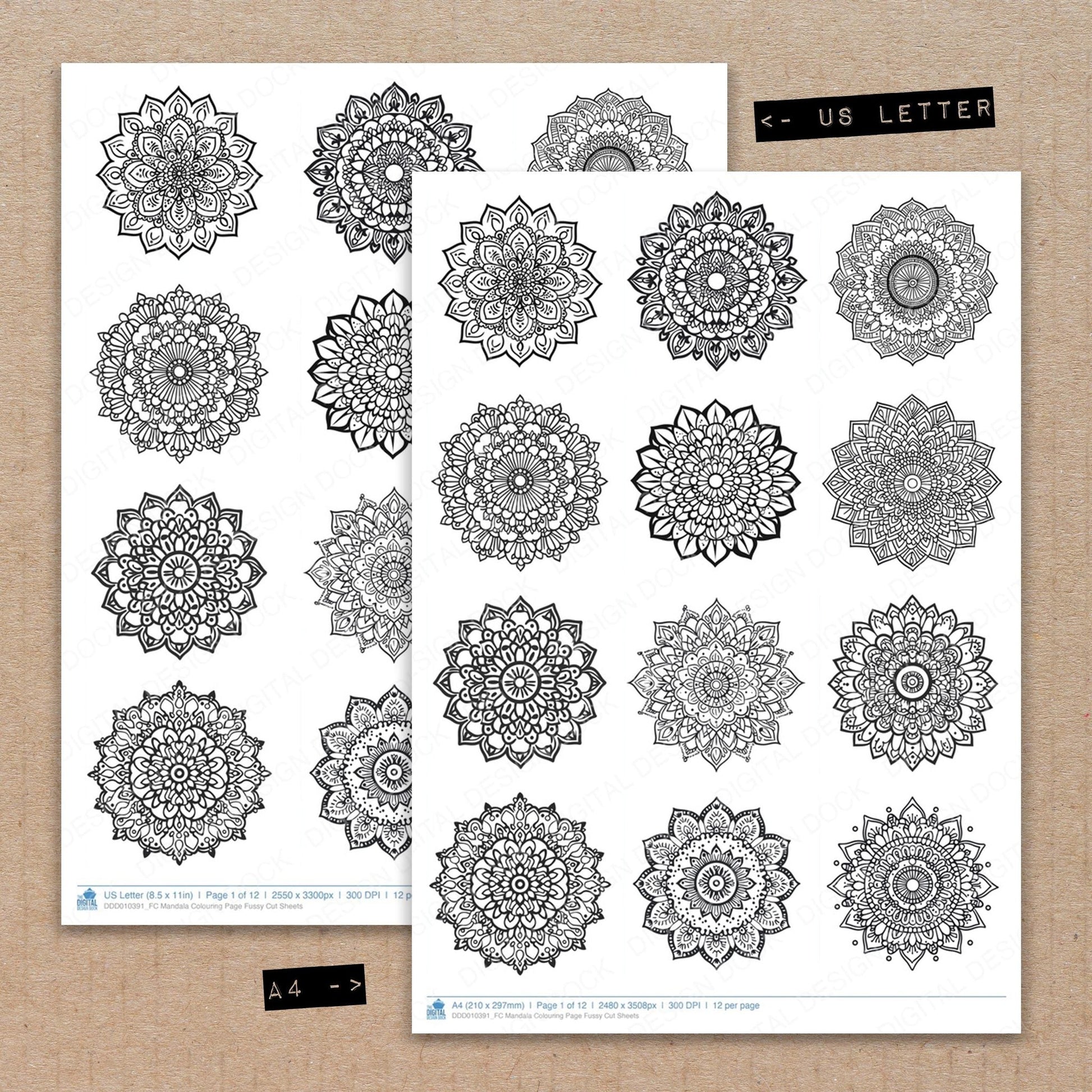 DDD010391_FC Mandala Colouring Page Fussy Cut Sheets