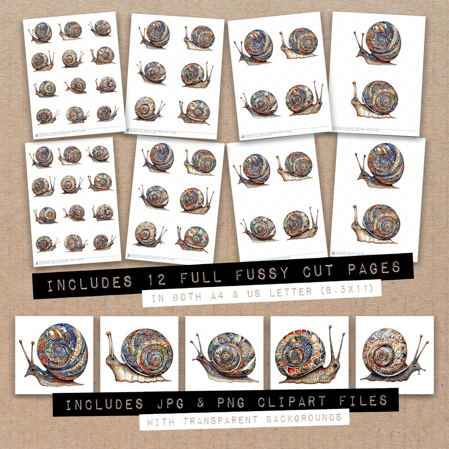 DDD010392_FC Mandala Design Snail Fussy Cut Sheets