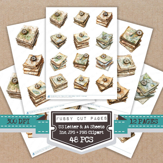 DDD010394_FC Maps and Compass Stack Fussy Cut Sheets