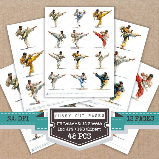 DDD010397_FC Martial Arts High Kick Fussy Cut Sheets