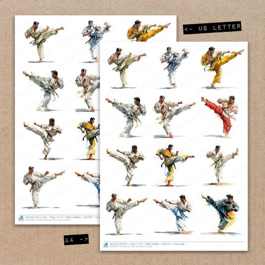 DDD010397_FC Martial Arts High Kick Fussy Cut Sheets