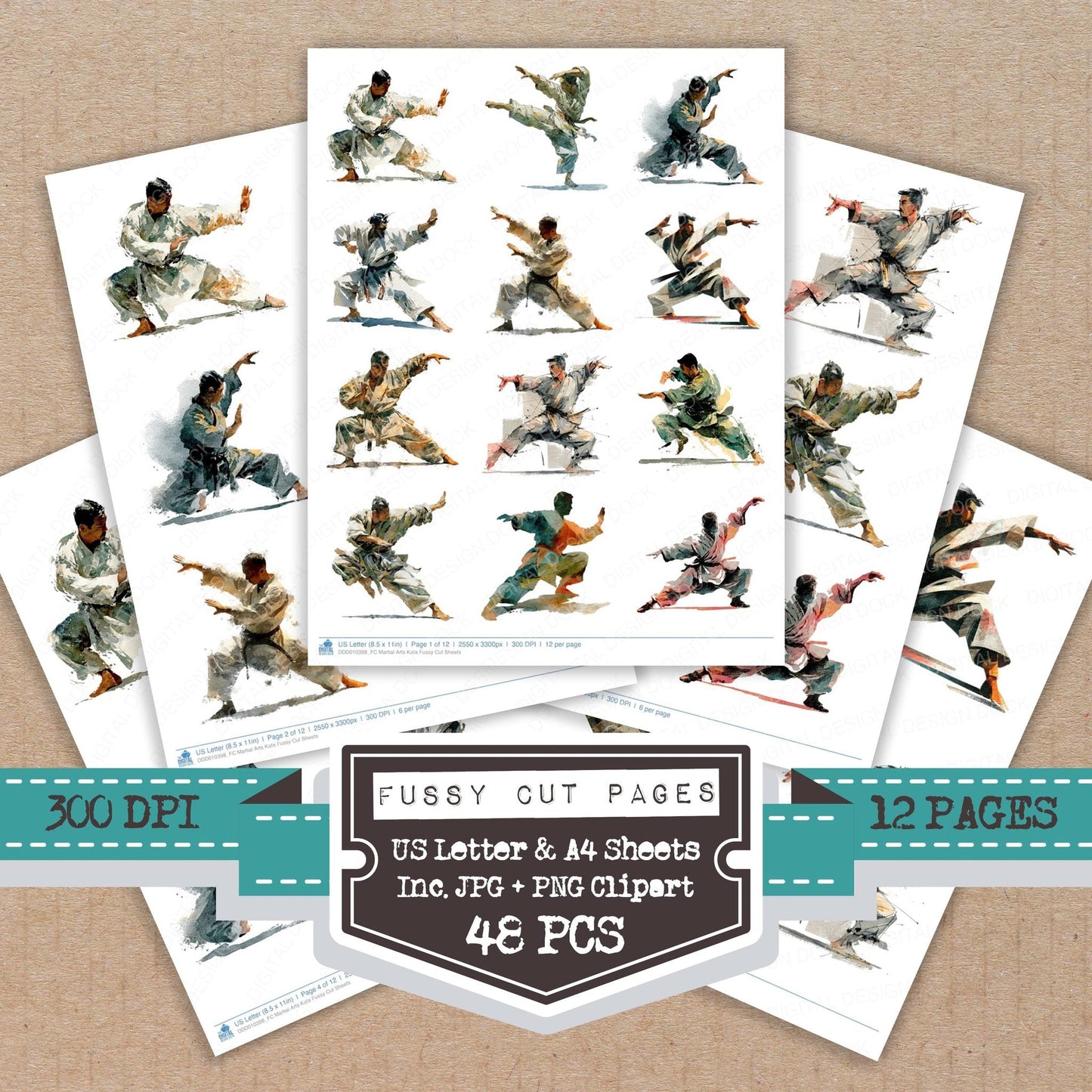 DDD010398_FC Martial Arts Kata Fussy Cut Sheets