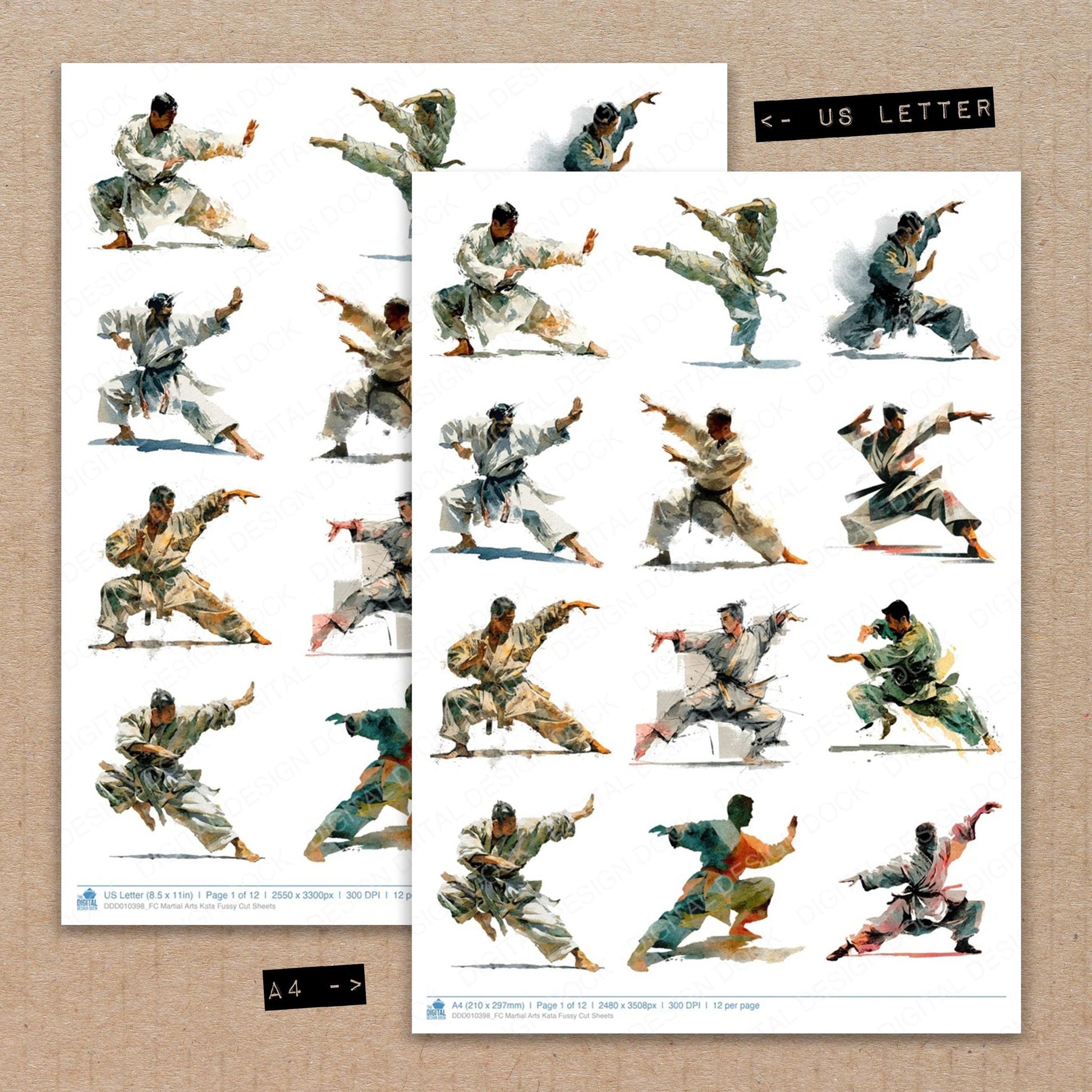 DDD010398_FC Martial Arts Kata Fussy Cut Sheets