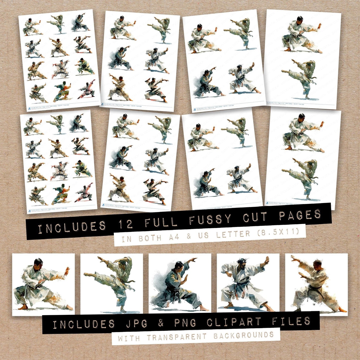 DDD010398_FC Martial Arts Kata Fussy Cut Sheets