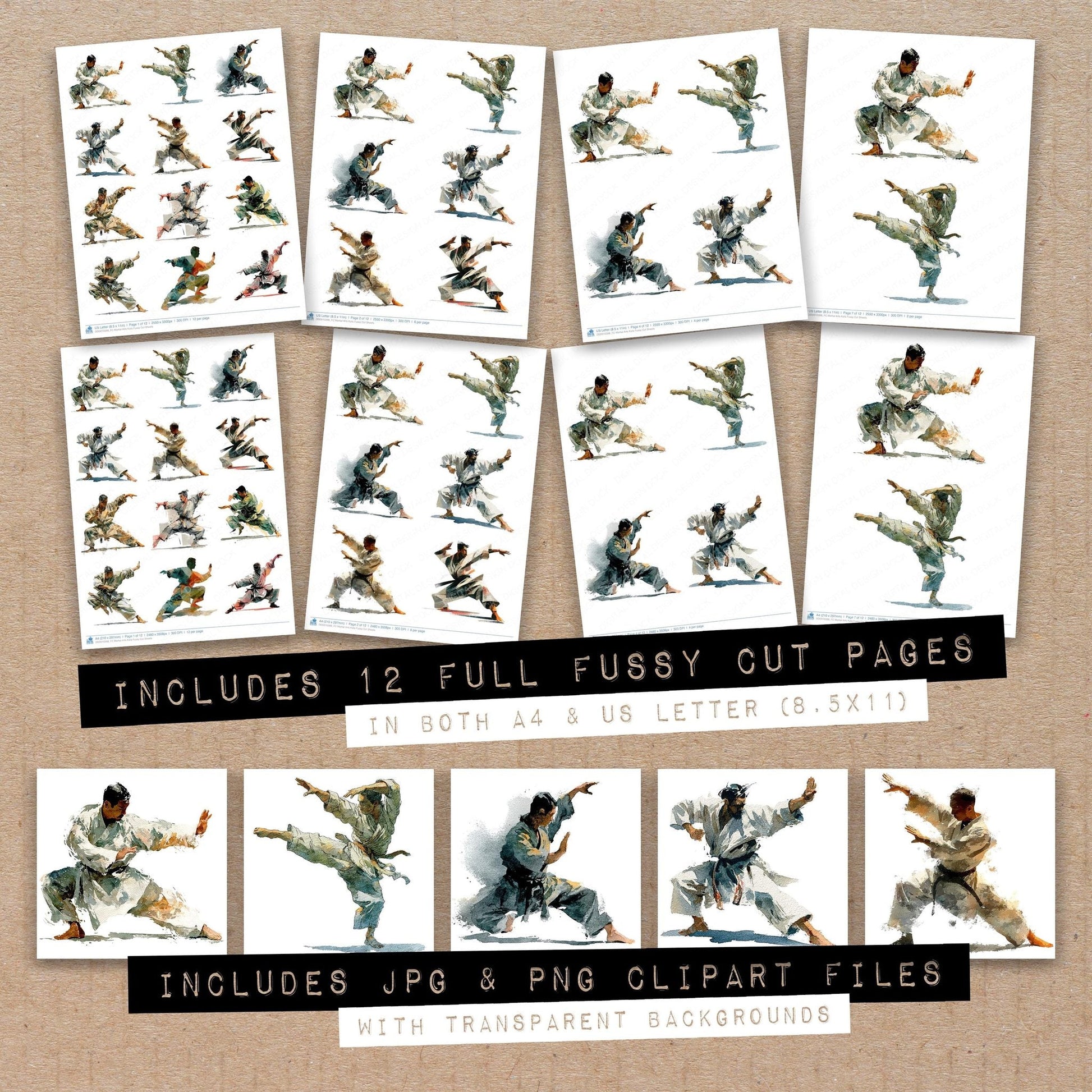 DDD010398_FC Martial Arts Kata Fussy Cut Sheets