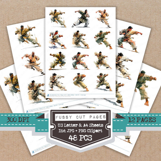 DDD010399_FC Martial Arts Punch Pose Fussy Cut Sheets