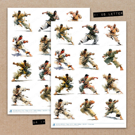 DDD010399_FC Martial Arts Punch Pose Fussy Cut Sheets