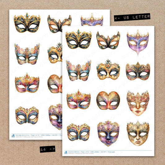 Masquerade Mask Fussy Cut Sheets (DDD010401)