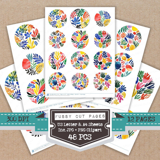 DDD010402_FC Matisse Shapes Set A Fussy Cut Sheets