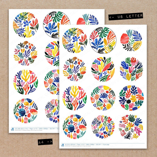 DDD010402_FC Matisse Shapes Set A Fussy Cut Sheets