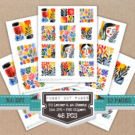 DDD010404_FC Matisse Shapes Set C Fussy Cut Sheets