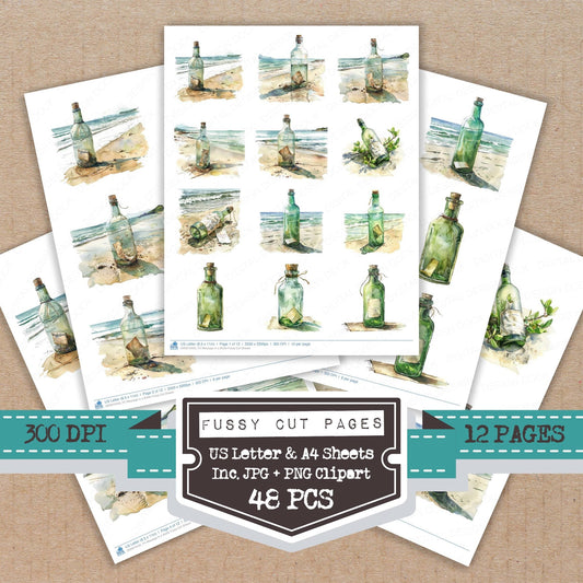 DDD010420_FC Message in a Bottle Fussy Cut Sheets
