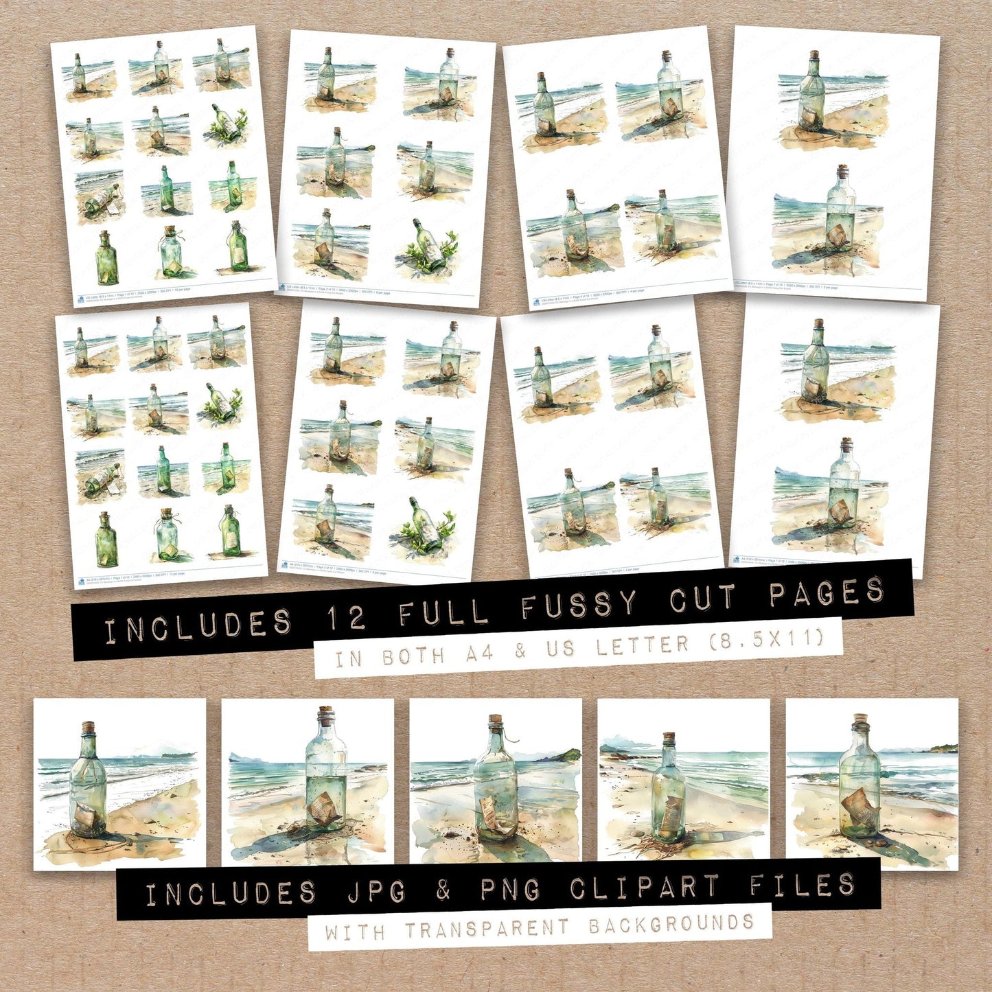 DDD010420_FC Message in a Bottle Fussy Cut Sheets