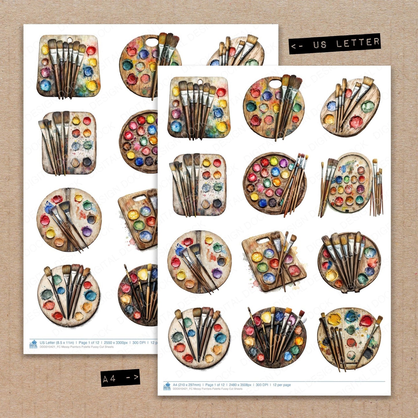 DDD010421_FC Messy Painters Palette Fussy Cut Sheets