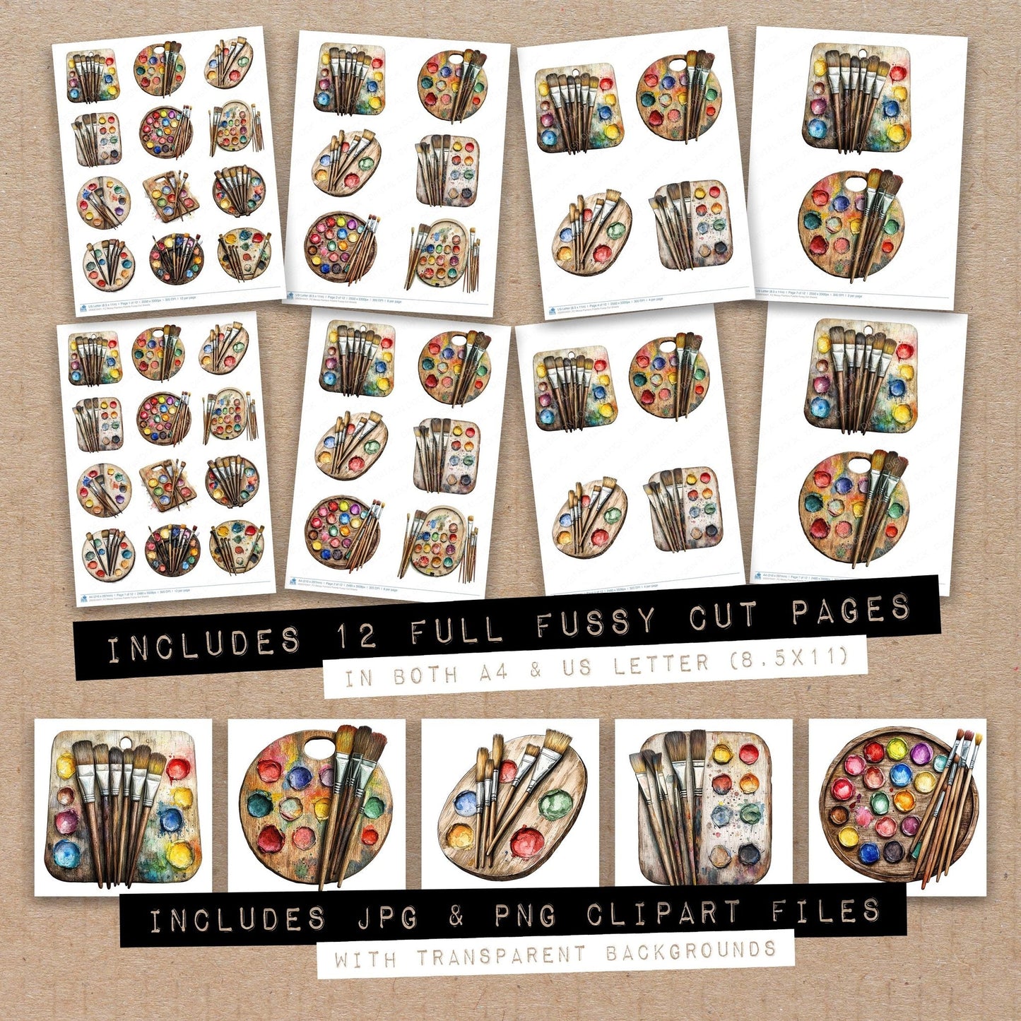 DDD010421_FC Messy Painters Palette Fussy Cut Sheets