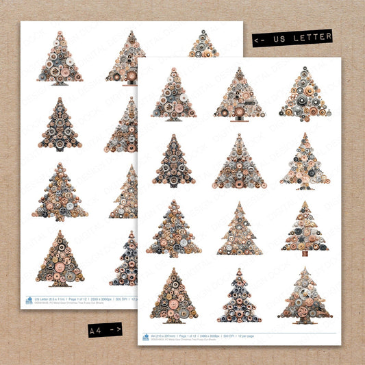 DDD010422_FC Metal Gear Christmas Tree Fussy Cut Sheets