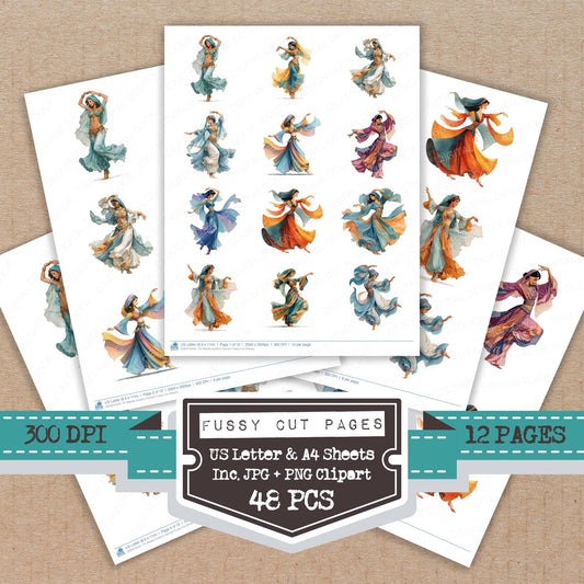DDD010424_FC Middle Eastern Dancer Fussy Cut Sheets