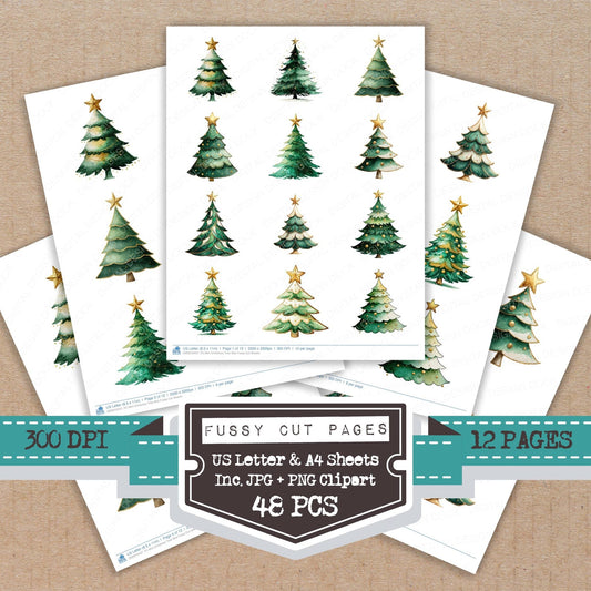 DDD010427_FC Mini Christmas Tree Star Fussy Cut Sheets