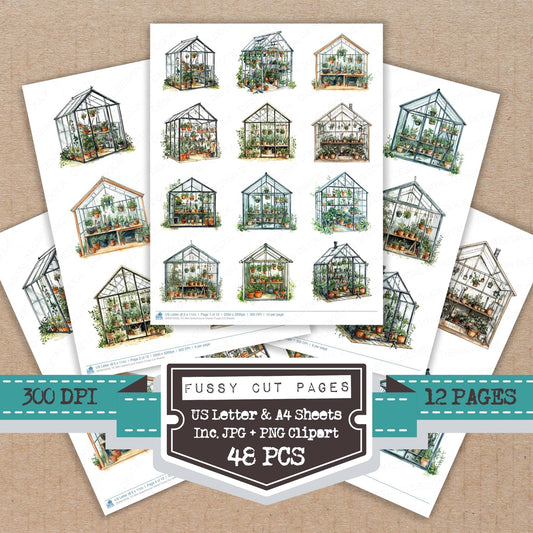 DDD010428_FC Mini Greenhouse Interior Fussy Cut Sheets