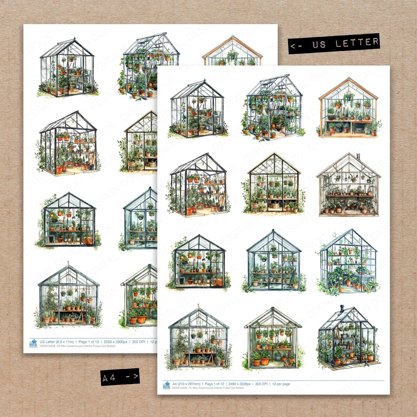 DDD010428_FC Mini Greenhouse Interior Fussy Cut Sheets