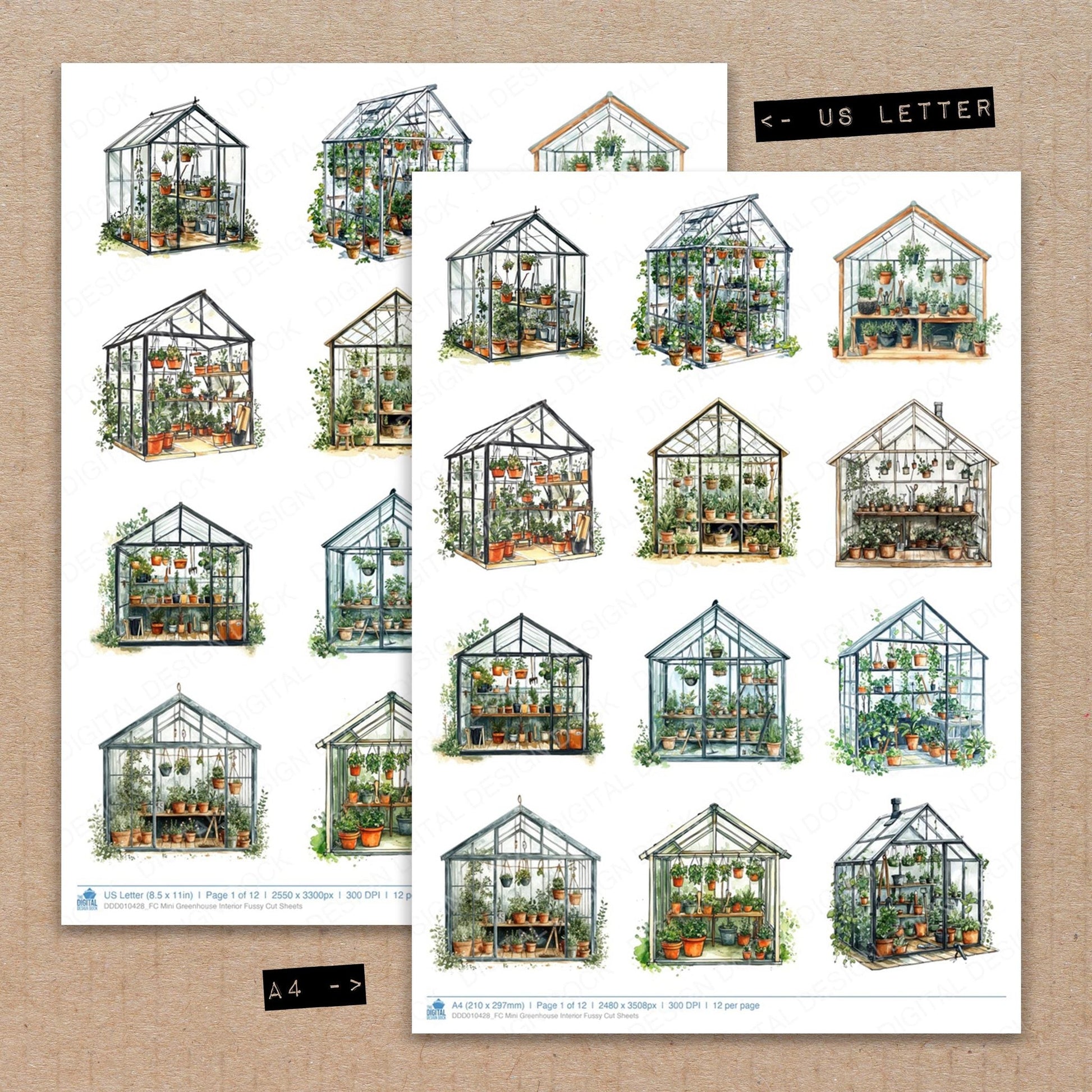 DDD010428_FC Mini Greenhouse Interior Fussy Cut Sheets