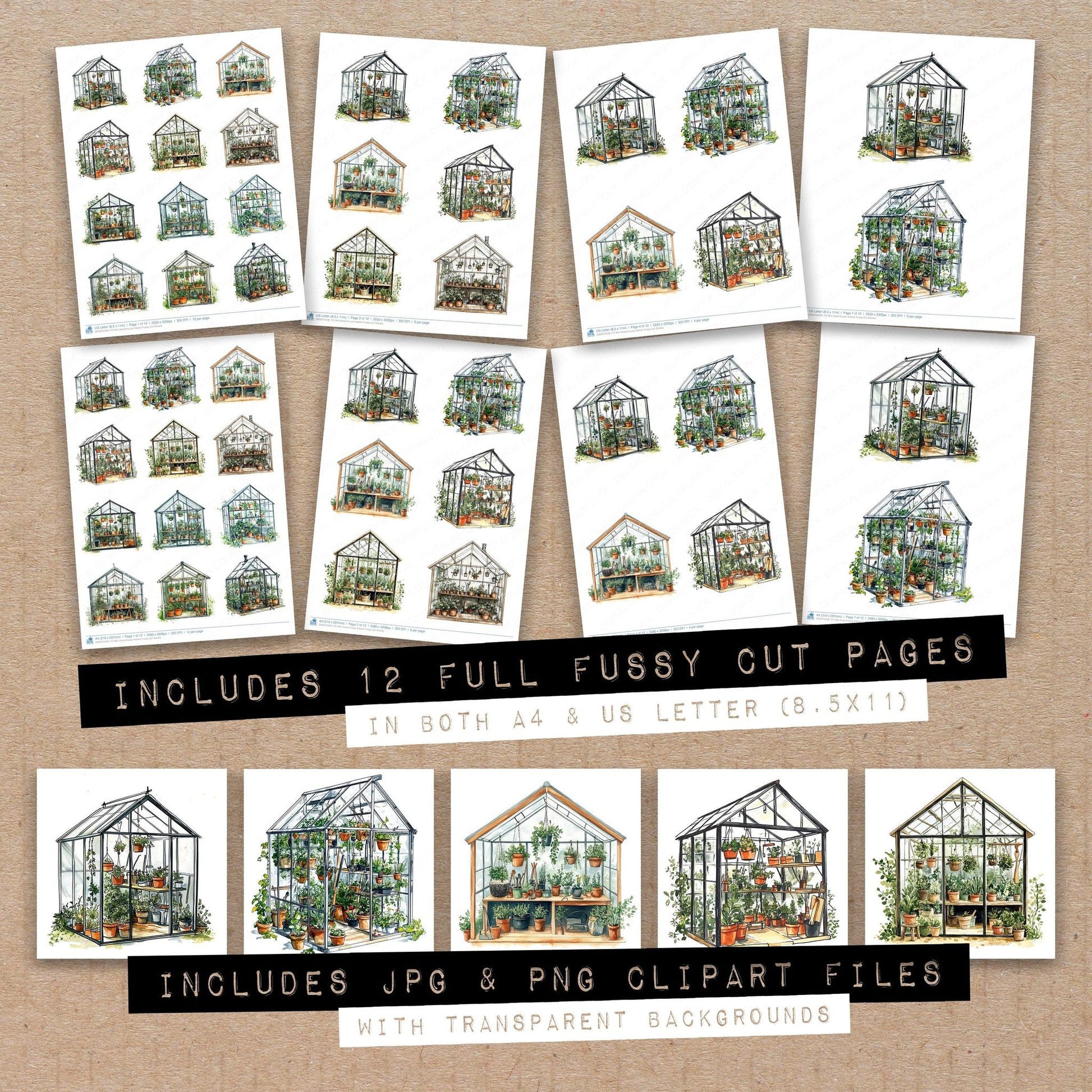 DDD010428_FC Mini Greenhouse Interior Fussy Cut Sheets