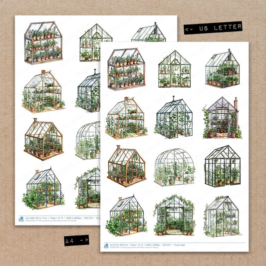 Mini Greenhouse with Herbs Fussy Cut Sheets (DDD010429)