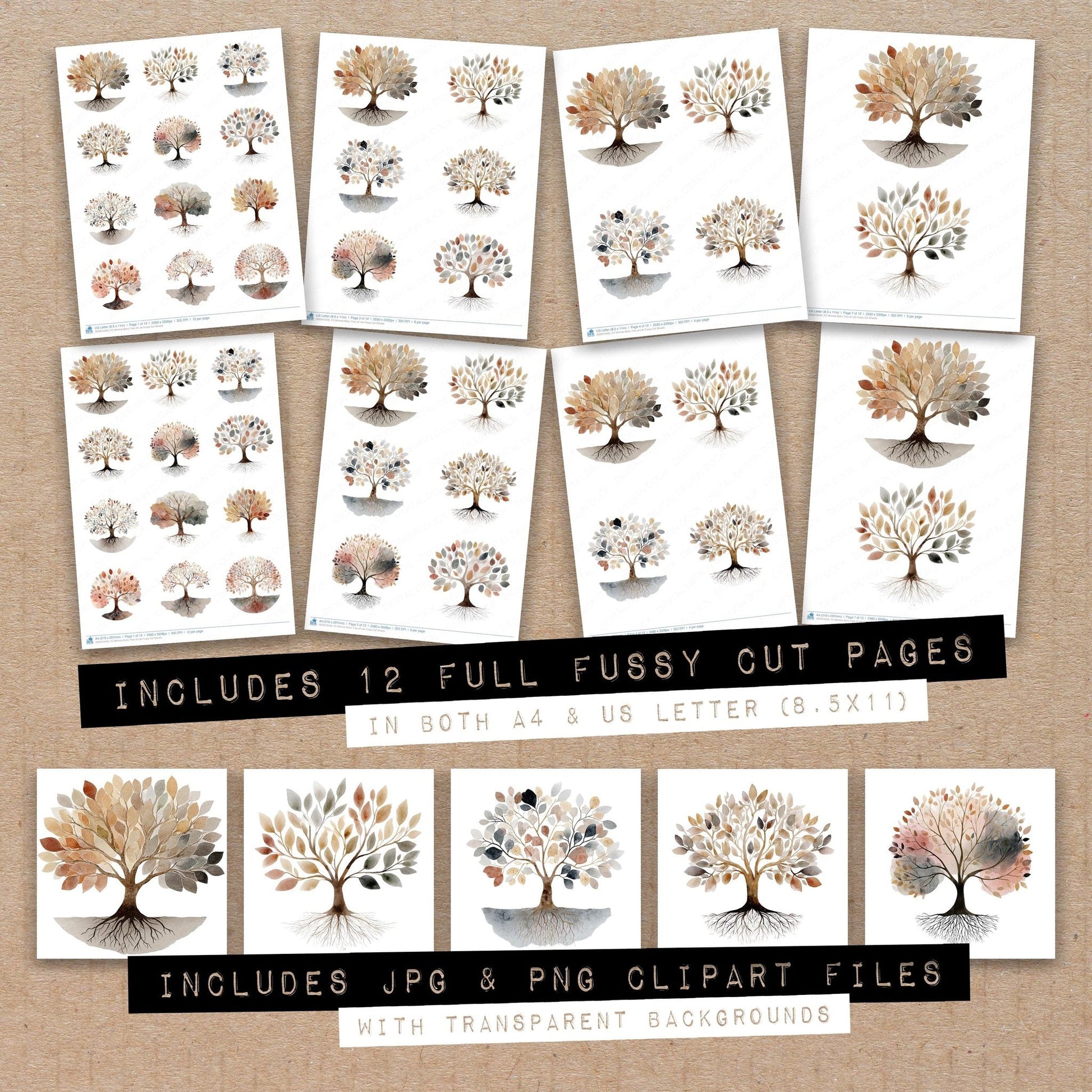 DDD010433_FC Minimal Boho Tree of Life Fussy Cut Sheets