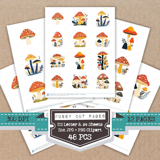 DDD010442_FC Minimal Mushroom Fussy Cut Sheets