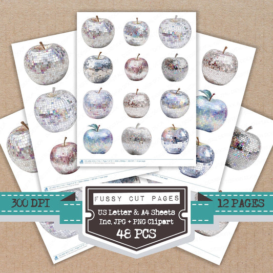 DDD010451_FC Mirrorball Apple Fussy Cut Sheets