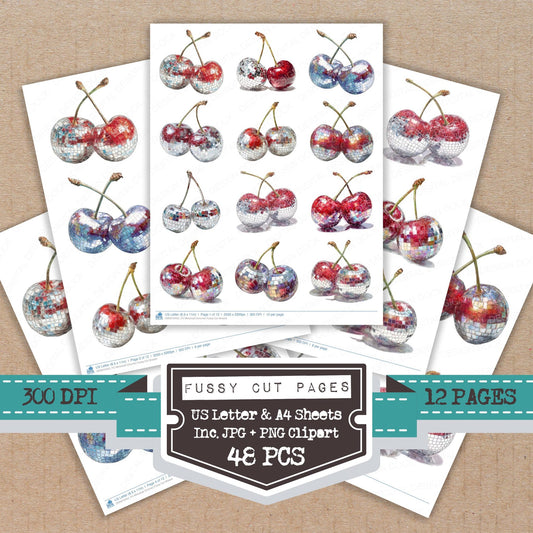 Mirrorball Cherries Fussy Cut Sheets (DDD010452)