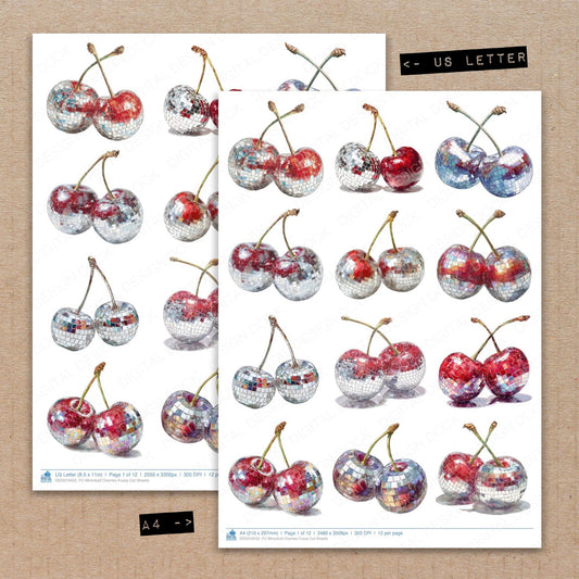 Mirrorball Cherries Fussy Cut Sheets (DDD010452)