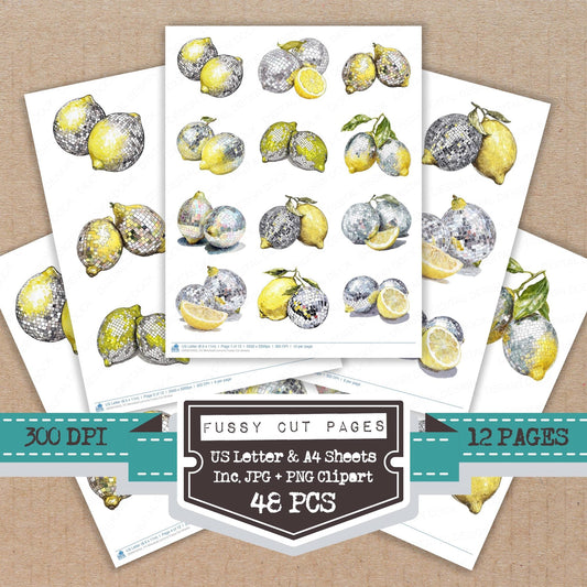 DDD010453_FC Mirrorball Lemons Fussy Cut Sheets