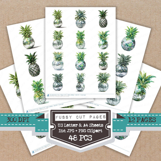 DDD010454_FC Mirrorball Pineapple Fussy Cut Sheets