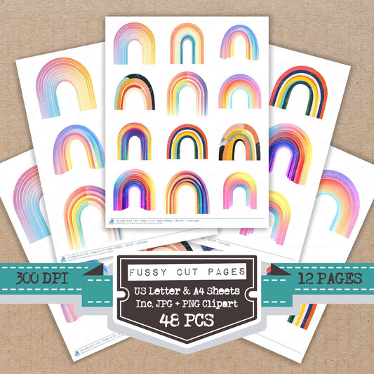 DDD010460_FC Modern Rainbow Arch Fussy Cut Sheets