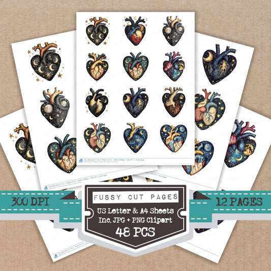 DDD010462_FC Moon and Stars Heart Fussy Cut Sheets