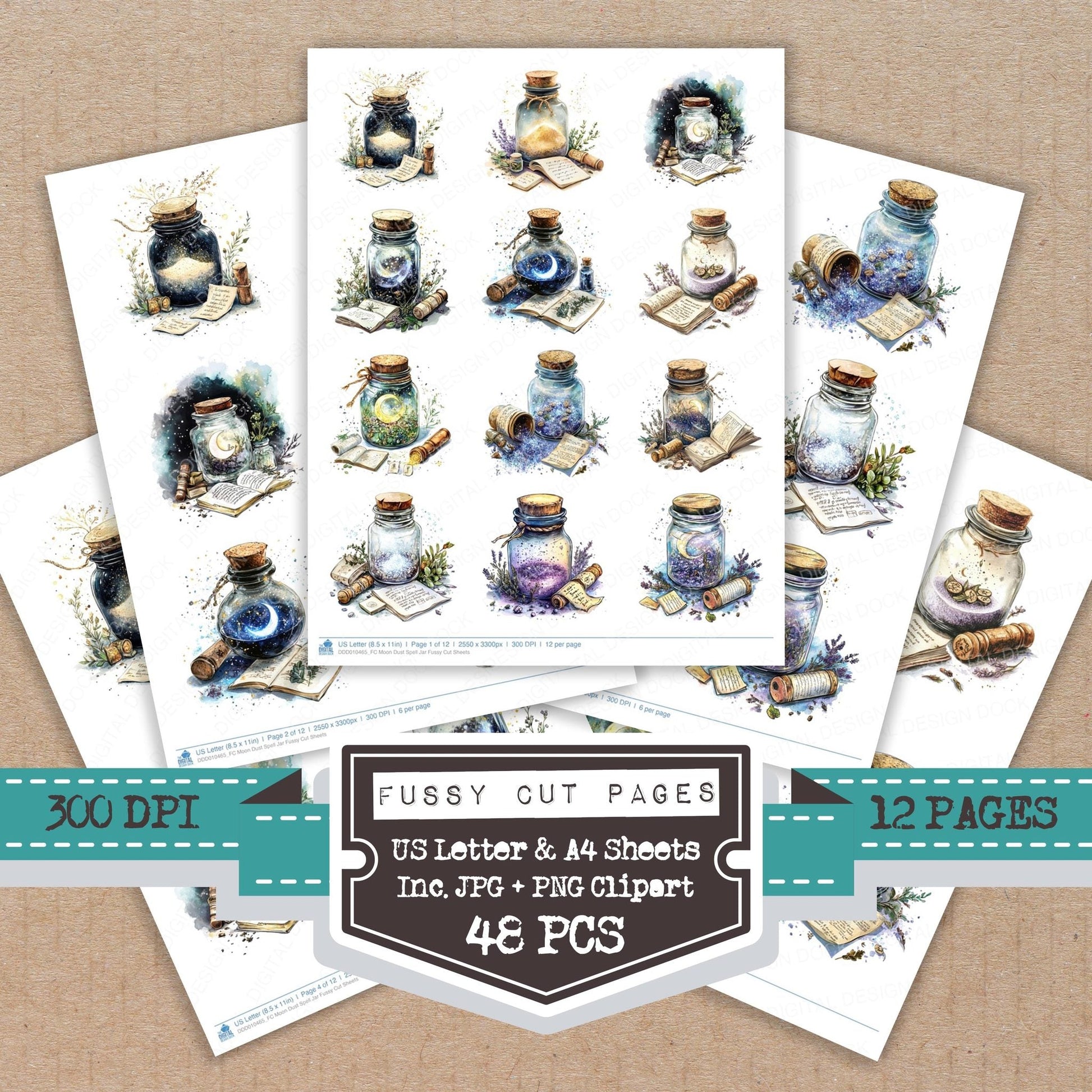 DDD010465_FC Moon Dust Spell Jar Fussy Cut Sheets