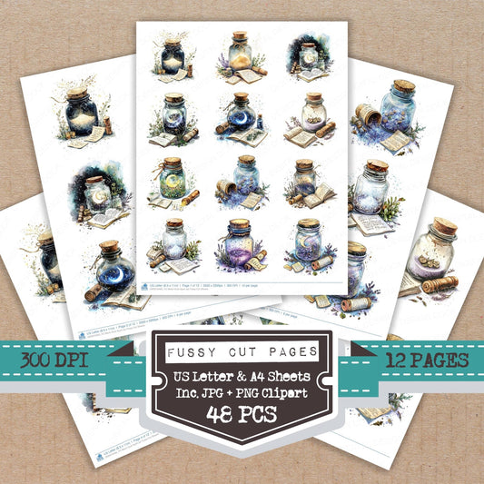 DDD010465_FC Moon Dust Spell Jar Fussy Cut Sheets