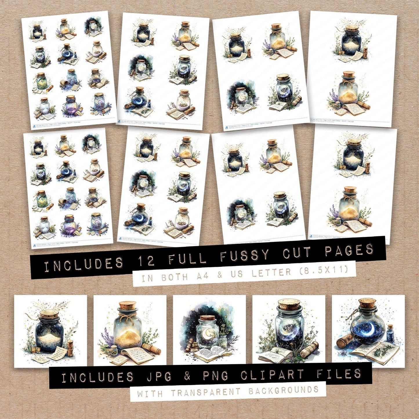 DDD010465_FC Moon Dust Spell Jar Fussy Cut Sheets