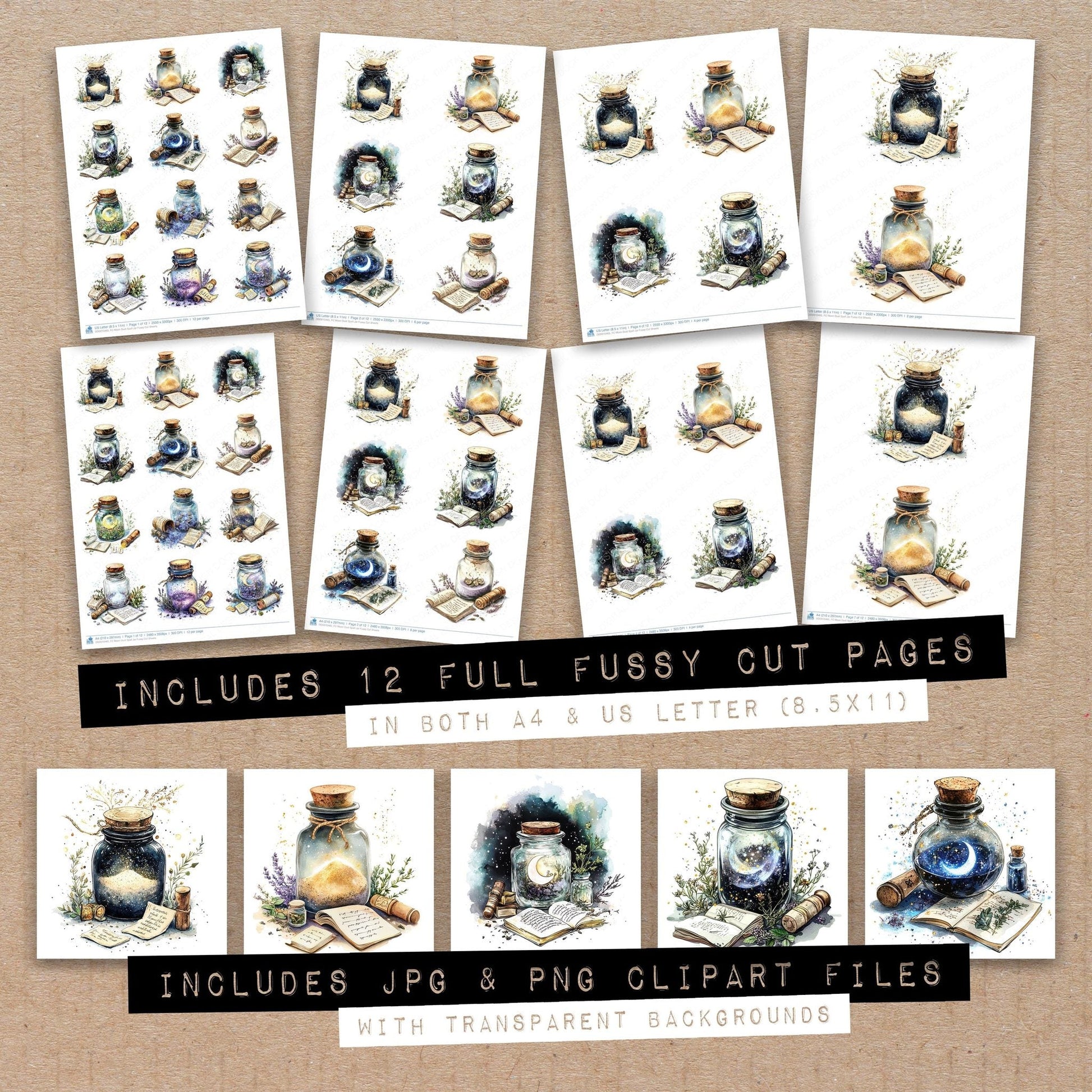 DDD010465_FC Moon Dust Spell Jar Fussy Cut Sheets