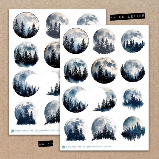 Moon Forest Silhouette Fussy Cut Sheets (DDD010467)